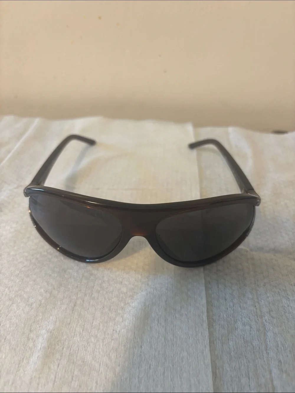 Valentino Brown Frame Sunglasses with Dark Gray Lenses